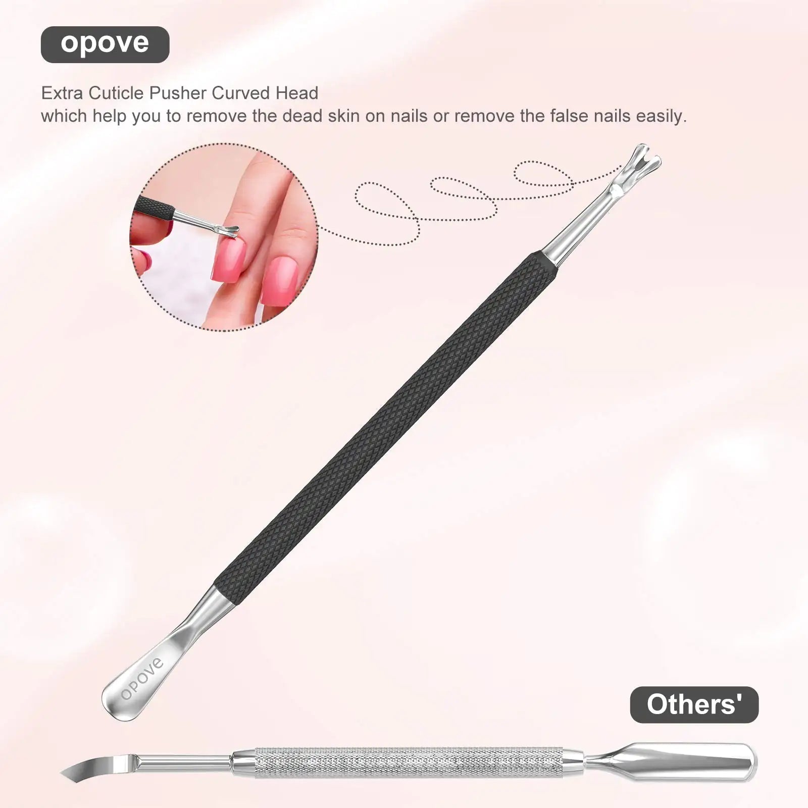Cuticle Pusher Nail Polish Remover Stainless Steel Manicure Tool Set Gel Nail Polish Peeler Scraper Nail Cleaner Pedicure Kit for Fingernail and Toenail, opove P1, Matter Black… Buy X7 Get This 90% Off by Anti Spier