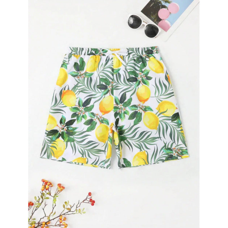 Beach pants men's large size quick dry loose thin men's shorts sports casual flower pants by Hypersku