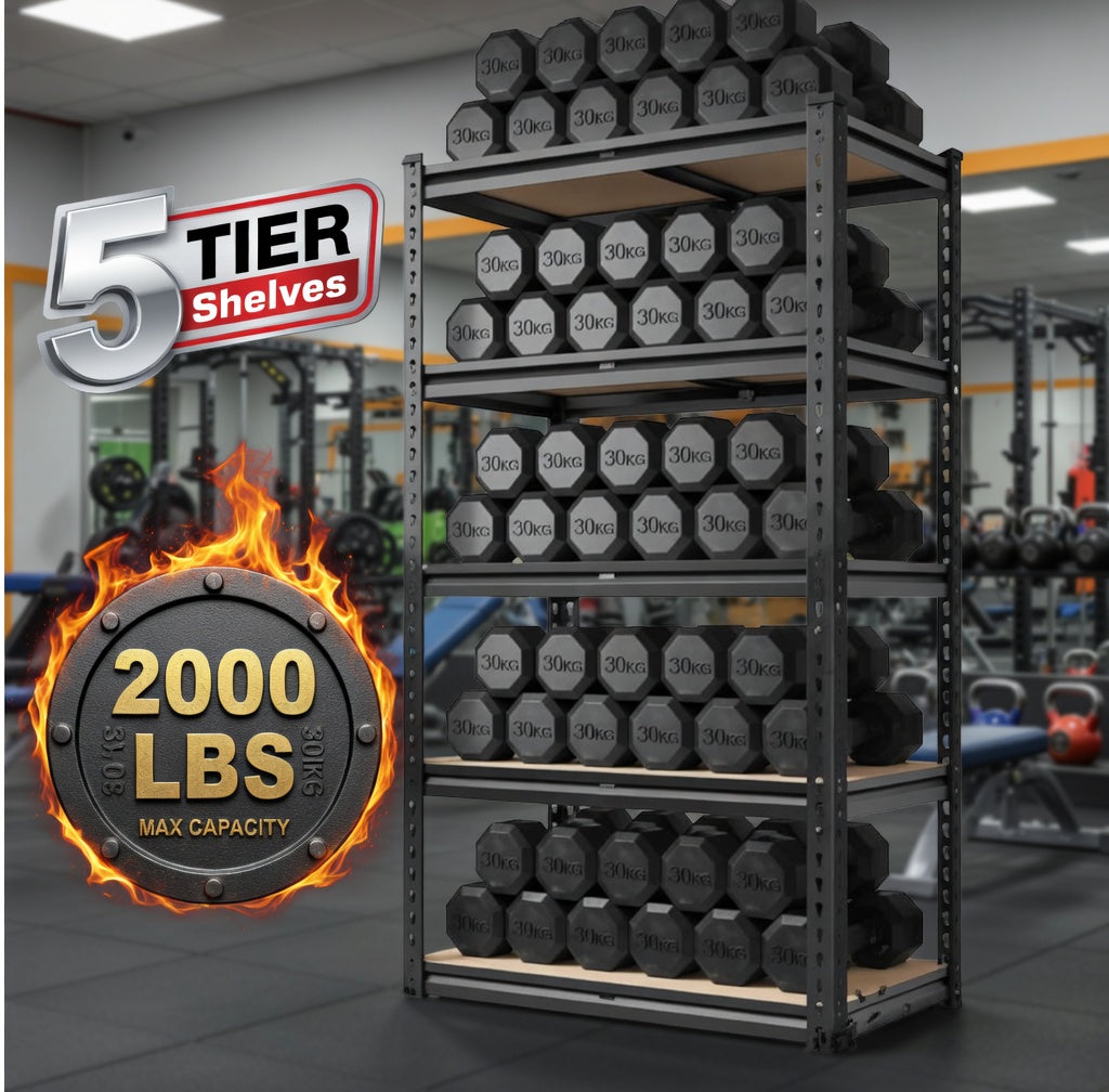 5-Tier Heavy Duty Metal Storage Shelves, Shelving Units, Adjustable Racks by Anti Spier