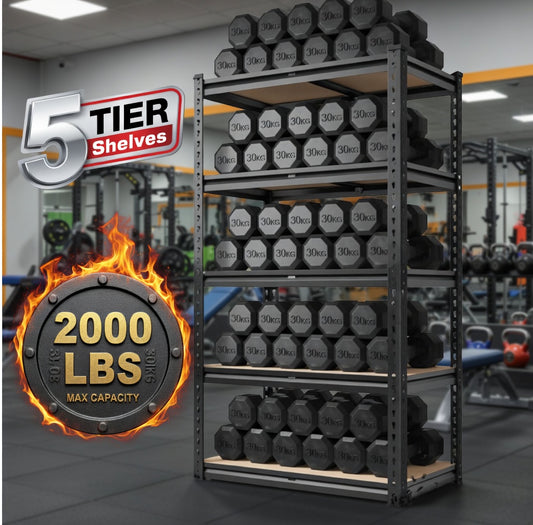 5-Tier Heavy Duty Metal Storage Shelves, Shelving Units, Adjustable Racks by Anti Spier