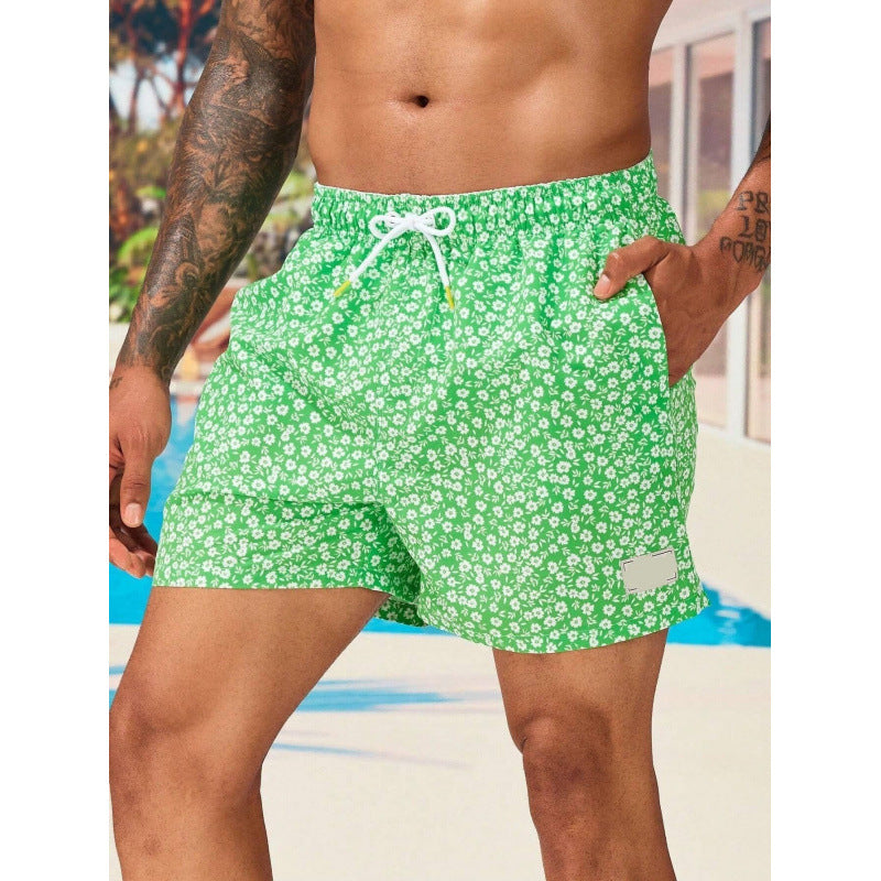 Beach pants men's large size quick dry loose thin men's shorts sports casual flower pants by Hypersku