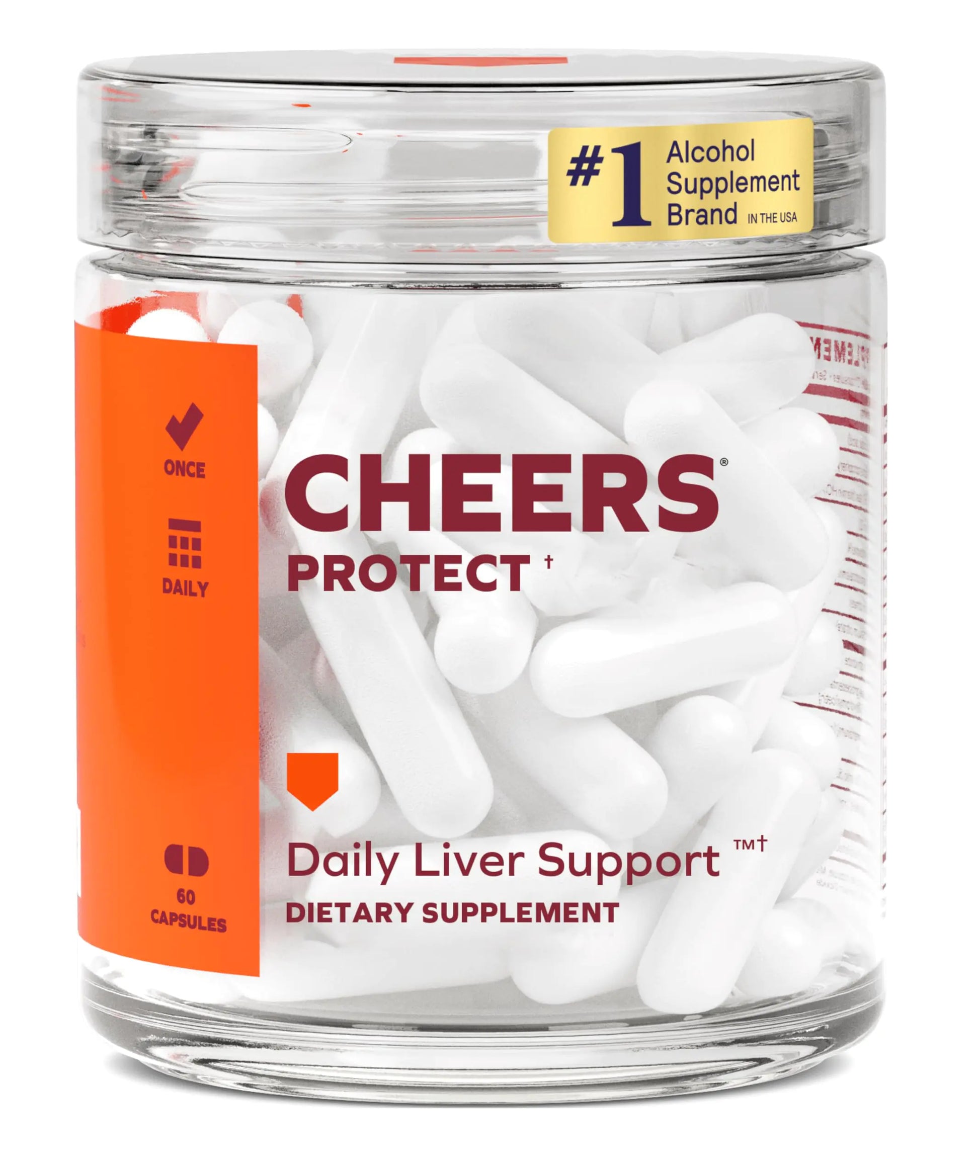 Cheers Protect | Daily Liver Supplement for Drinkers with L-Cysteine + DHM | Increase Glutathione Levels | 30 Doses | Cysteine Dihydromyricetin Milk Thistle Prickly Pear B-Vitamins Ginger by Anti Spier