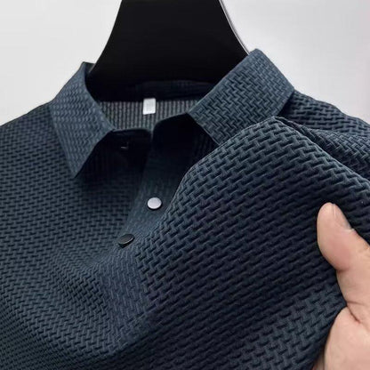 Retro polo shirt for men, versatile in summer, solid-color collared half-sleeve shirt top, trendy short-sleeved shirt by Hypersku