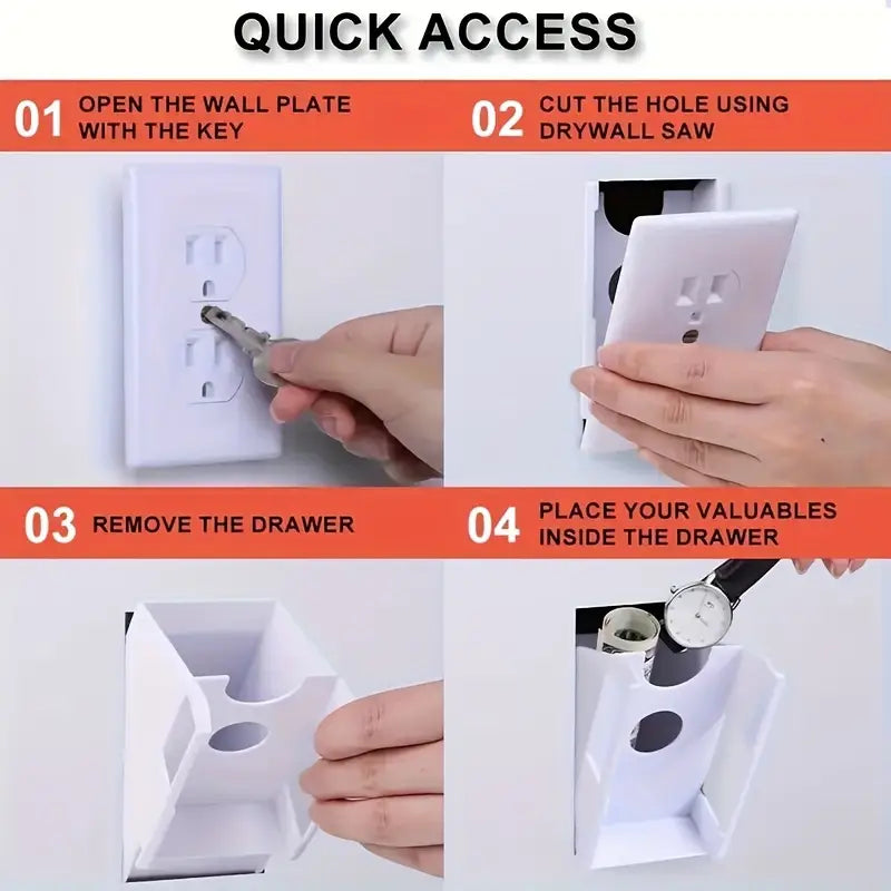 Wall Outlet Hidden Safe With Key Lock, The Sneaky Way To Trick Thieves, Easy To Install, Real Wall Plate, Wall Hidden Safe For Money, Elevated Choice Over Book Safe Or Can Safe by Anti Spier