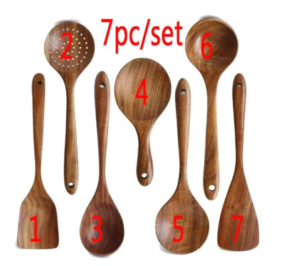 Essential Non-Stick Cookware & Wooden Spoon Set by Anti Spier