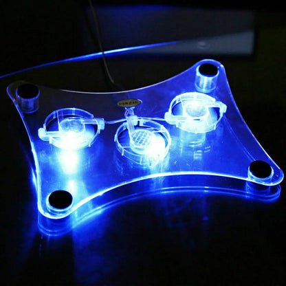 3 Fans USB Cooler Cooling Pad Stand LED Light Radiator For Laptop PC Notebook by Anti Spier