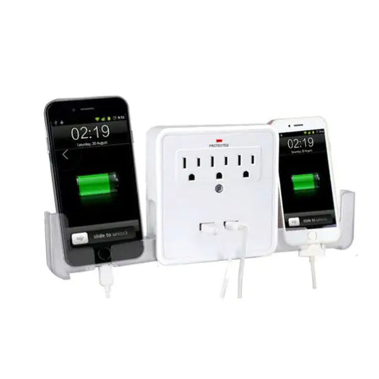 NEW! Classic Combo Wall Adapter W/3 AC Outlets W/Surge Protection And Dual USB Ports To Charge Your Gadgets by Anti Spier
