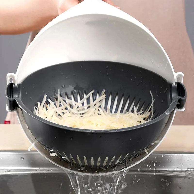 Magic Multifunctional Rotate Vegetable Cutter by Anti Spier