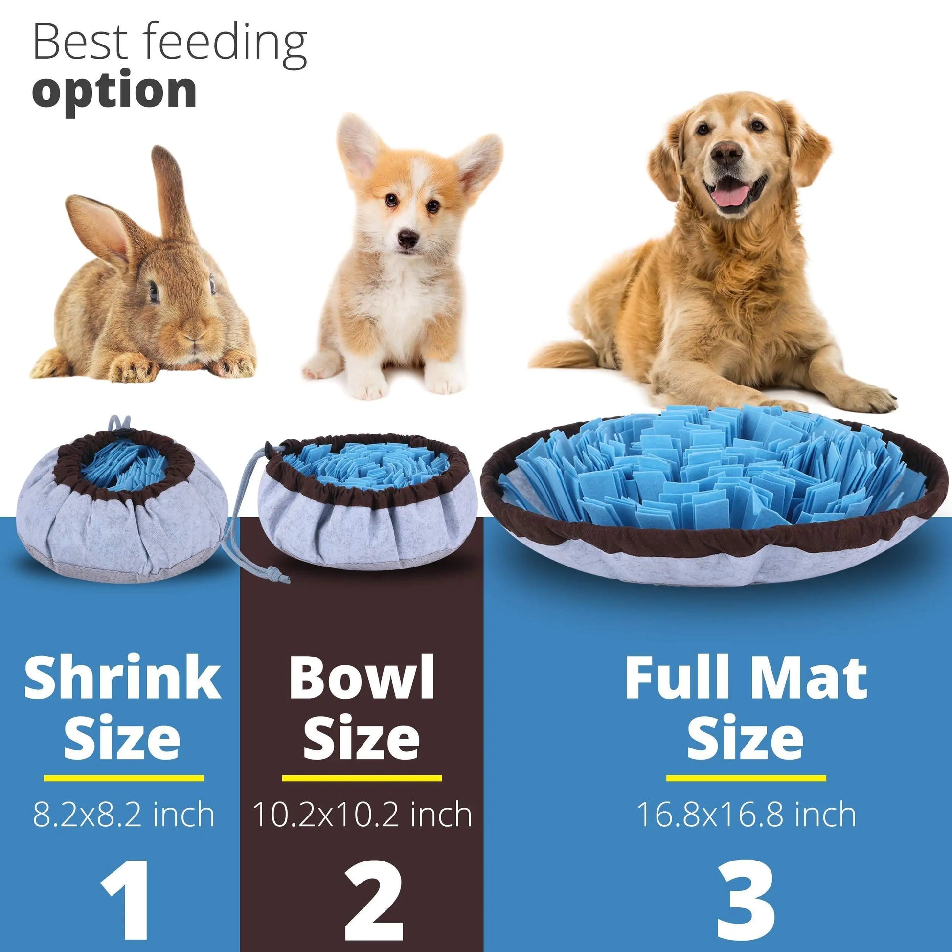Adjustable Snuffle Foraging Mat Dog Mental Puzzle Interactive Toys Stress Relief by Anti Spier
