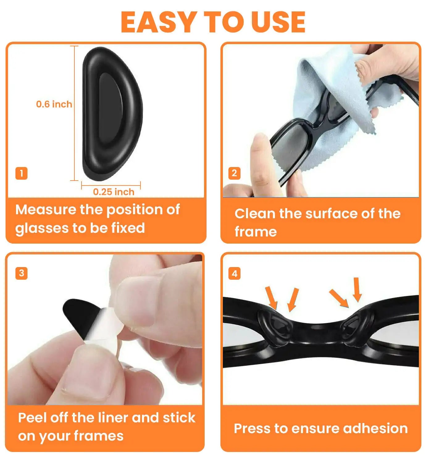 5 Pairs Anti-Slip Nose Pads For Eyeglasses by Anti Spier