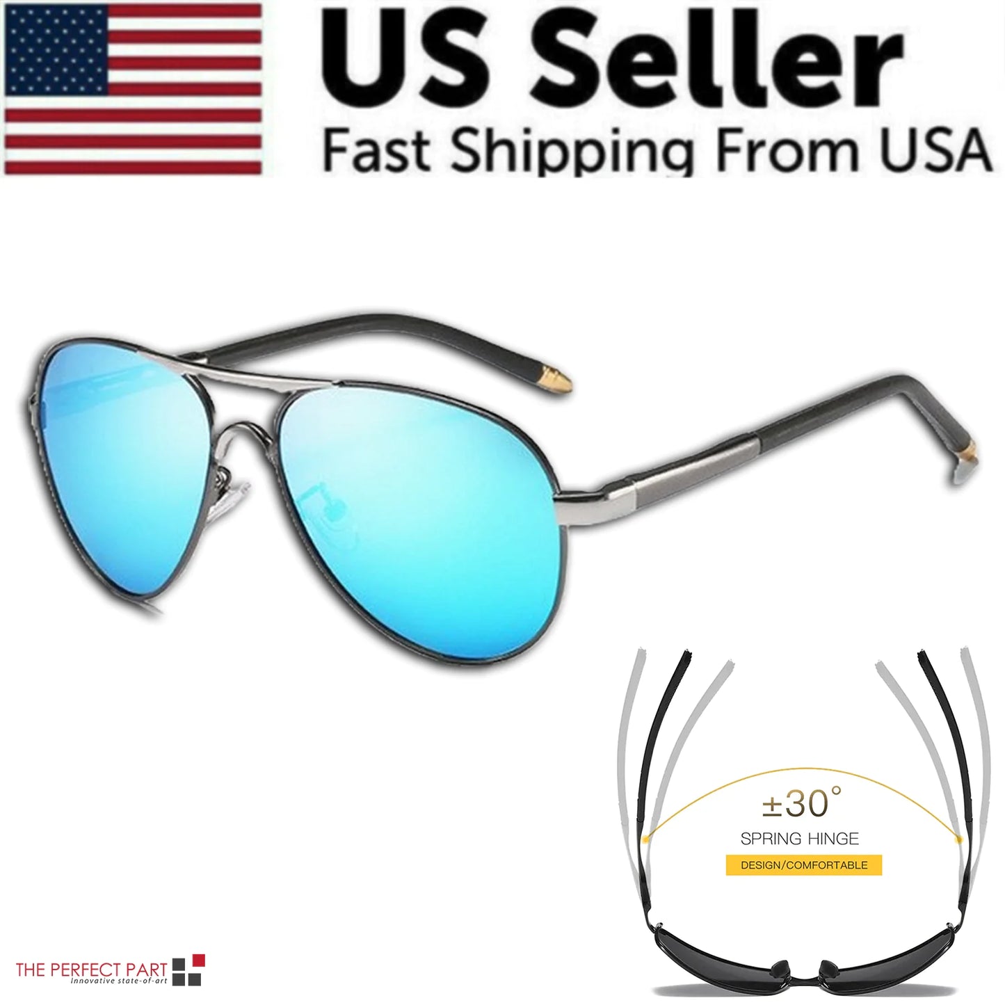 Mens Polarized Pilot Sunglasses Outdoor Driving UV400 Sun Glasses Sport Eyewear by Anti Spier