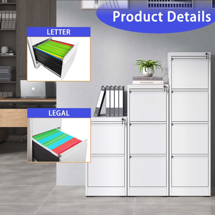 3 Drawer Metal Vertical File Cabinet With Lock Office Home Steel Vertical File Cabinet For A4 Legal by Anti Spier