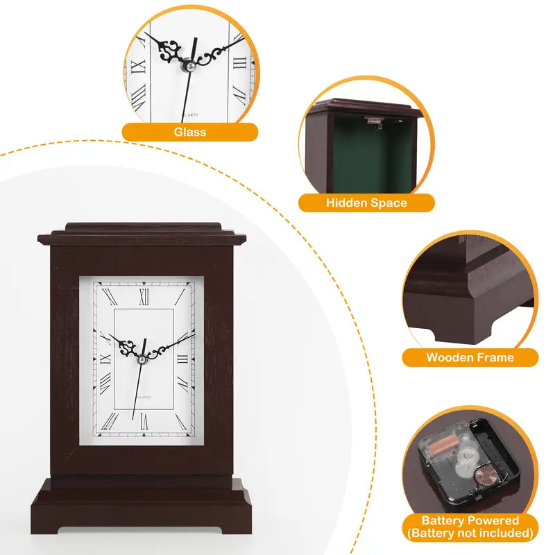 Rubber Wood Material, Glass Mirror Surface. Protect Your Cash, Passport, Jewelry, Documents, Or Keys. Convenient For Storing Valuables. Charming Wooden Structure by Anti Spier