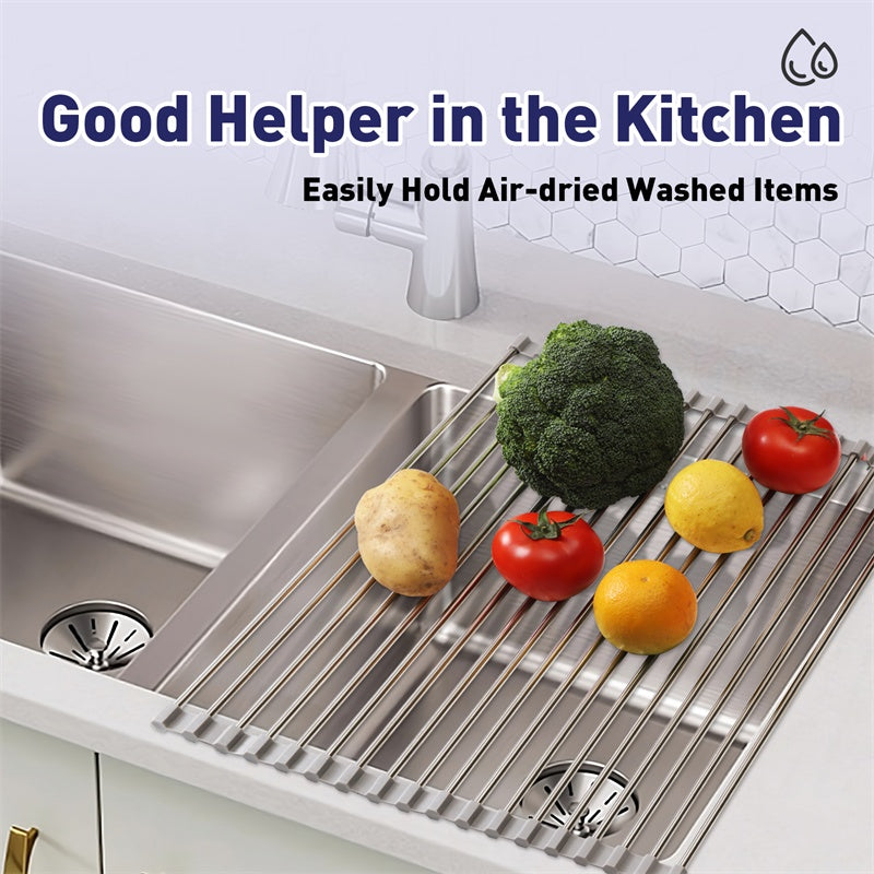 Drainer Rack 18L Large Silicone Water Filter Shelf, Kitchen Sink, Shelf, Sink Roller Shutter, Foldable Drain Shelf by Anti Spier