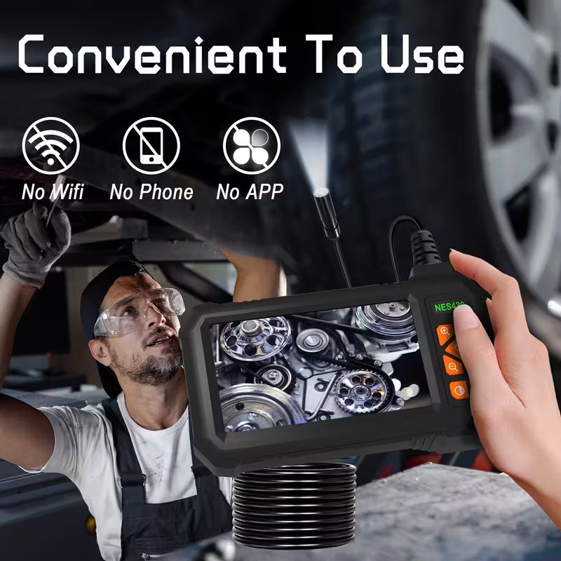 1pc 1080P HD Borescope Camera with Light, 4.3" IPS Screen, Sewer Inspection Tool,Semi-Rigid Cord, Rechargeable Lithium Battery, Ideal for Drain Pipe Inspection, Sewer Maintenance | High Definition Camera | Durable Plastic Body, Sewer Inspection Camera by Anti Spier