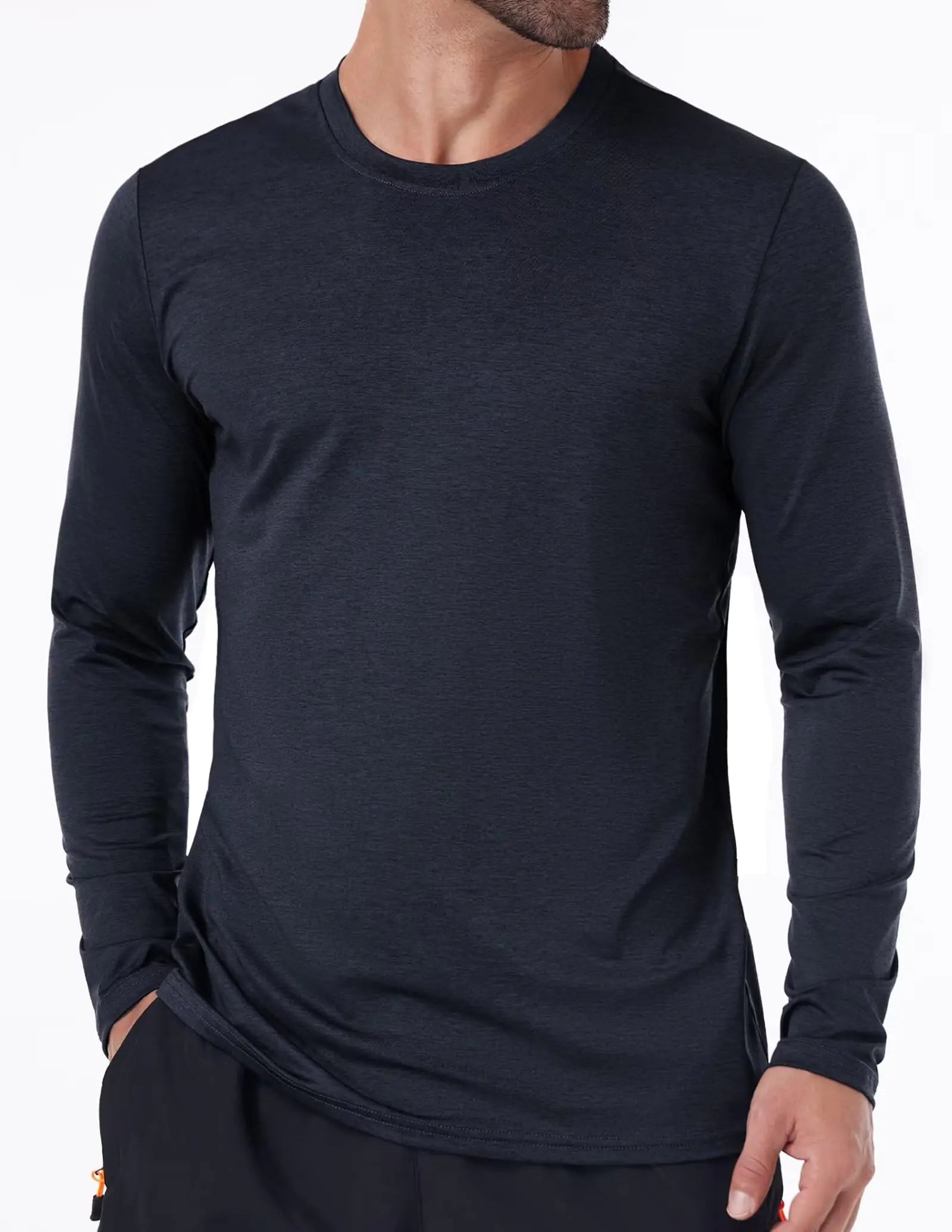 6 Pack Men's Quick Dry Long Sleeve Shirts Moisture Wicking Sun Protection UV UPF SPF Performance T-Shirt for Casual Small 2*black/2*grey/2*dark Grey(6 Pack) by Anti Spier