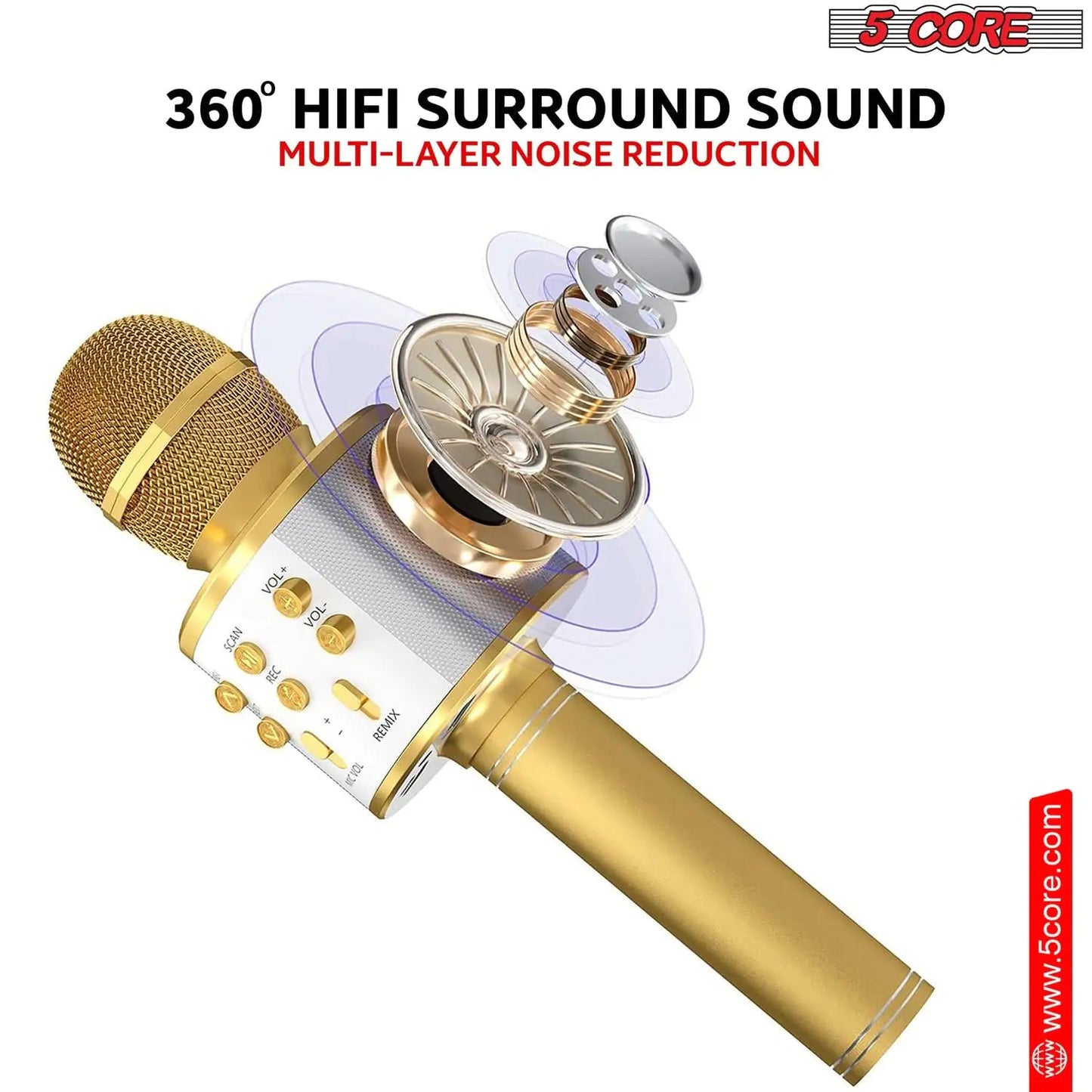 5Core Wireless Karaoke Microphone Bluetooth Mic Portable Handheld Microfonos Inalambricos by Anti Spier