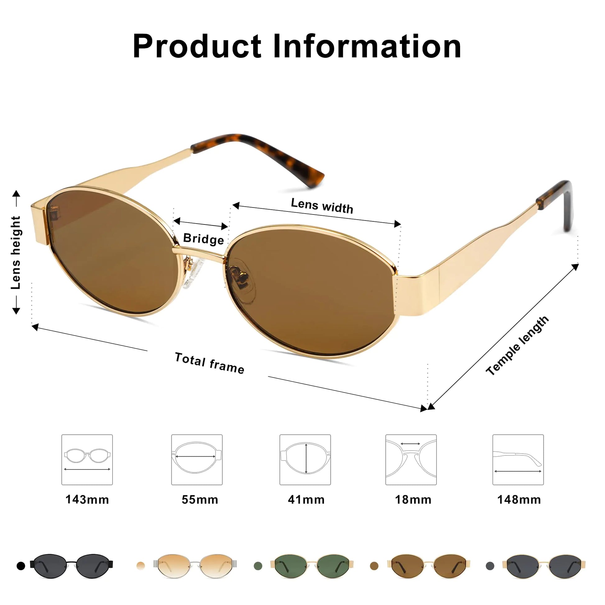 SOJOS Retro Oval Sunglasses for Women Men Trendy Sun Glasses Classic Shades UV400 Protection SJ1217 Gold/Grey by Anti Spier