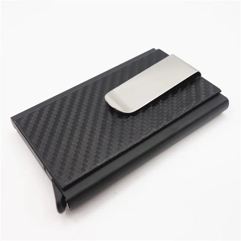 Aluminum Alloy RFID Wallet with Carbon Fiber Card Case by Anti Spier