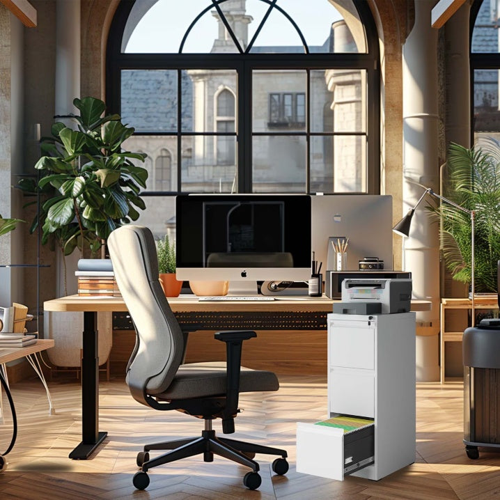 3 Drawer Metal Vertical File Cabinet With Lock Office Home Steel Vertical File Cabinet For A4 Legal by Anti Spier