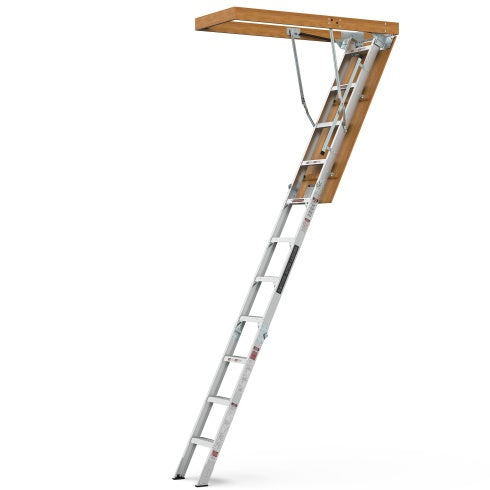 Household Aluminum Attic Ladder 25 X 54 ,350lbs Capacity, 7-10 Ft Ceiling Height by Anti Spier