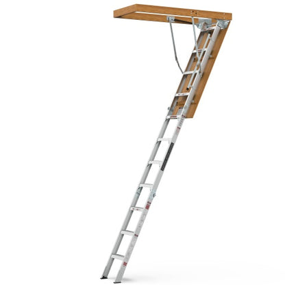 Household Aluminum Attic Ladder 25 X 54 ,350lbs Capacity, 7-10 Ft Ceiling Height by Anti Spier