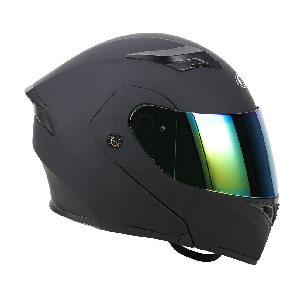 Full Face Dual Visor Flip Moto Helmet Modular Motorcycle Helmet Color Lens New by Anti Spier
