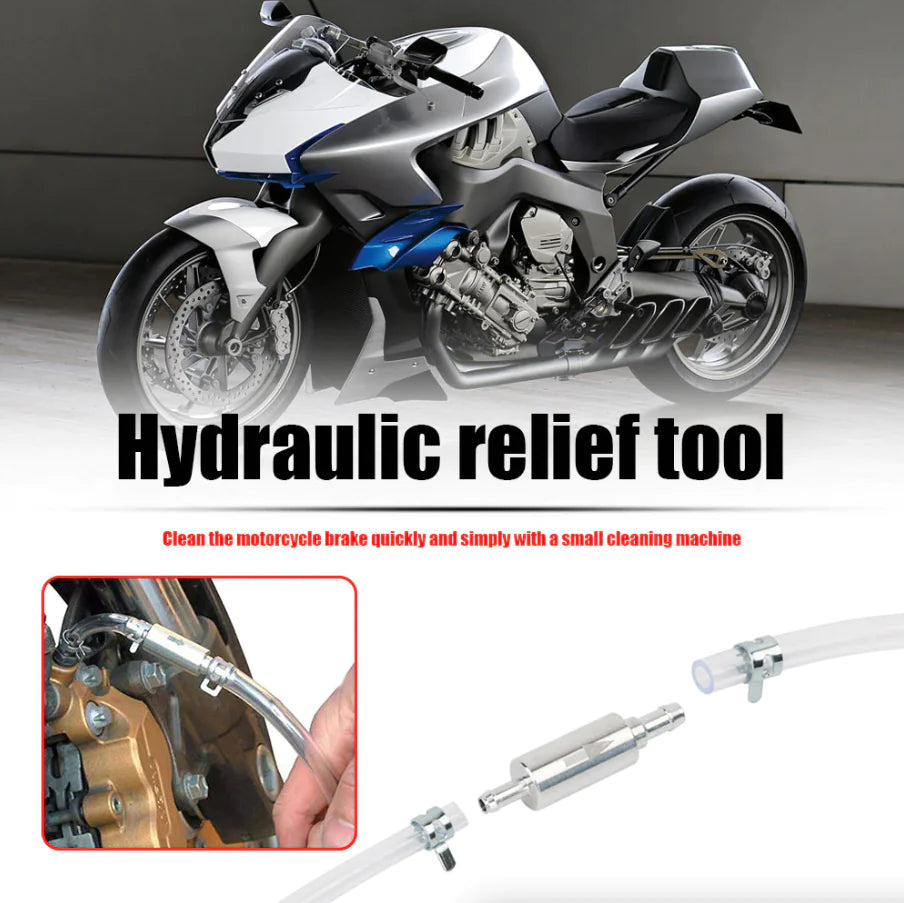 Car Motorcycle Clutch Brake Bleeder Hose One Way Valve Tube Bleeding Tool Set US by Anti Spier