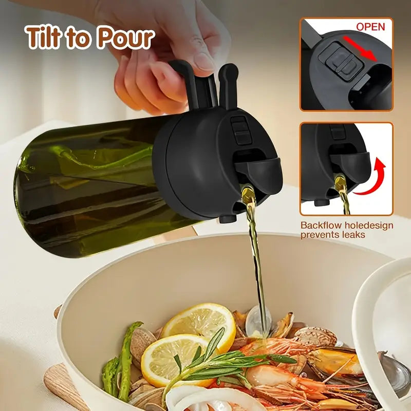 Dual-Purpose Pressurized Oil Sprayer | Large Capacity Leak-Proof Pouring and Spray Bottle for Home Use, BBQ Spray Canister by Anti Spier