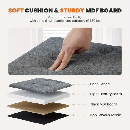 Padded Storage Ottoman Bench with Seating | Folding Ottoman Stool, Storage Chest, End Of Bed Bench for Bedroom, Living Room by Anti Spier