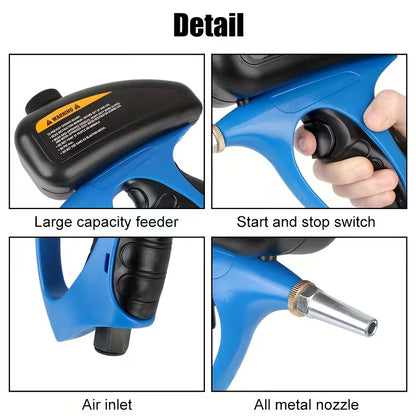 Sand Blaster 1pc Air-Powered Small Nozzle Pneumatic Sandblasting Gun | Metal Glass Anti-Rust Sandblasting Rust Remover Manual Sand Blaster for Air Compressor Home Improvement Auto Repair DIY by Anti Spier