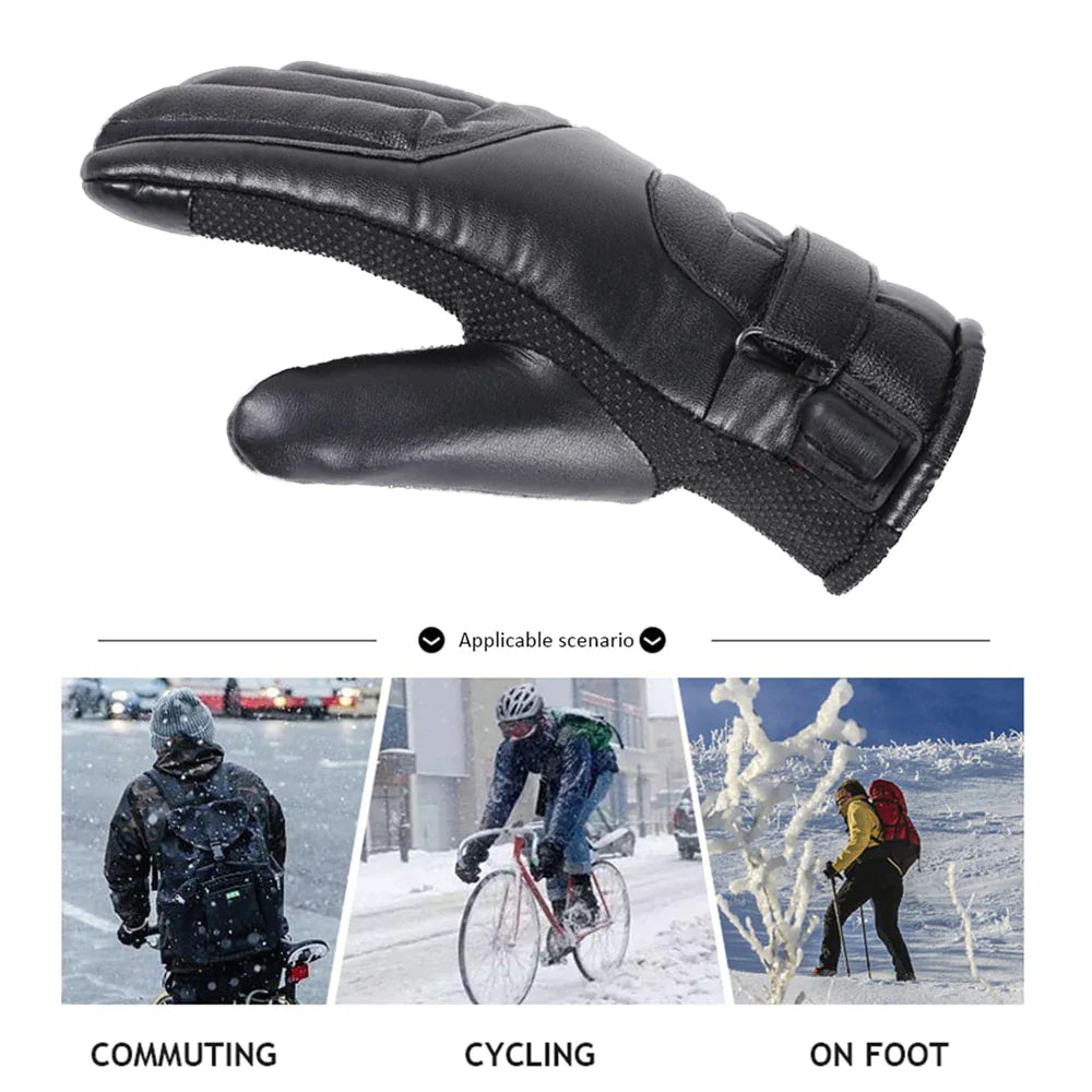 Electric USB Heated Gloves Winter Warming Thermal Ski Snow Hand Warm Windproof by Anti Spier