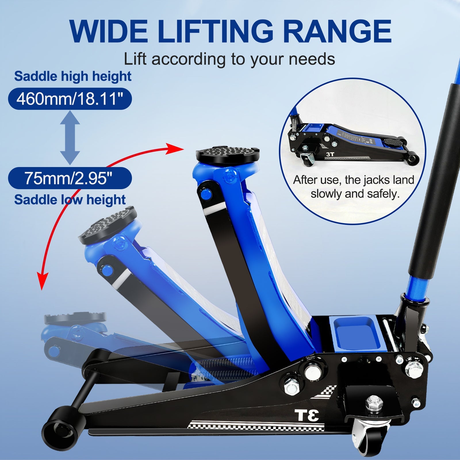 Floor Jack 3 Ton Low Profile Floor Jack Lifting Range 2.95 Inch-18.11 InchUnusable Platform - Weifel-Temu by Anti Spier