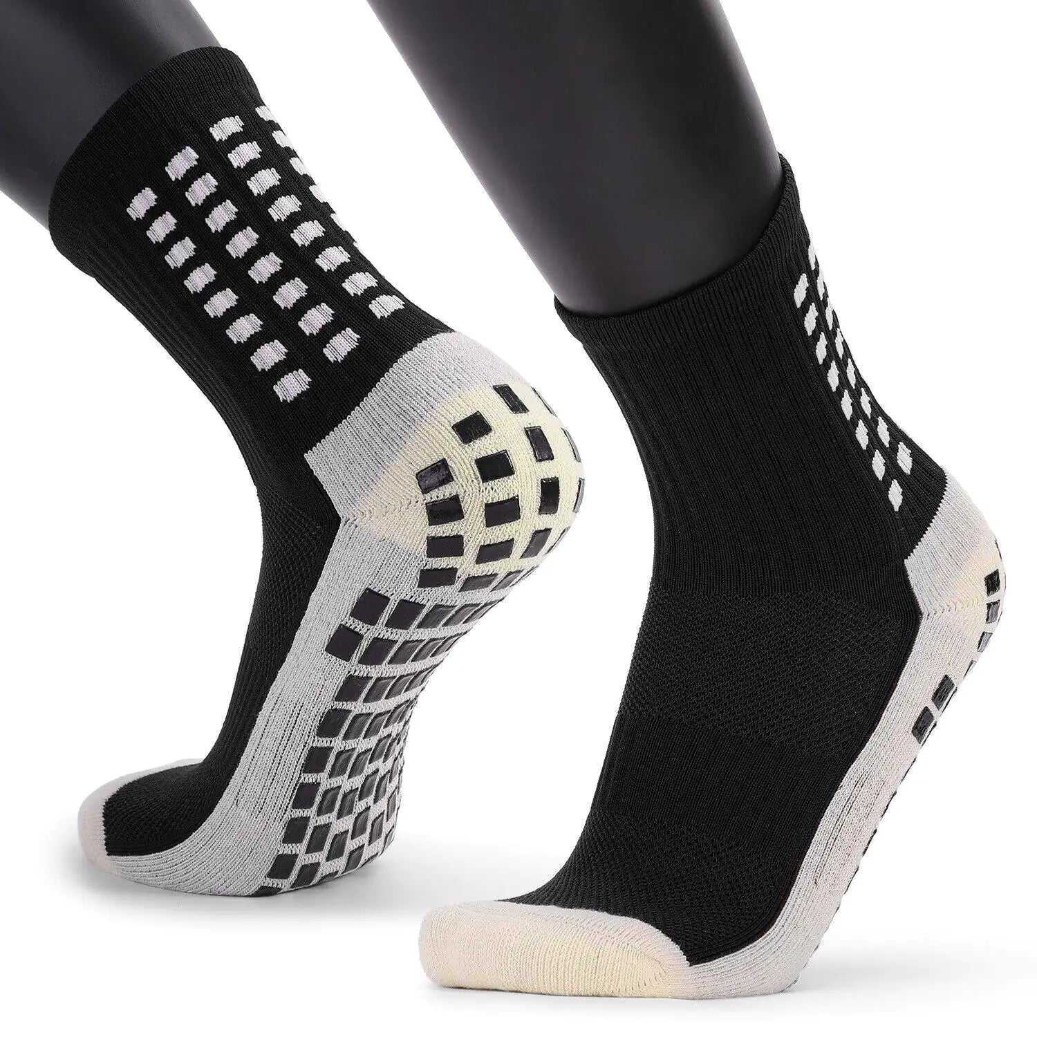 3 Pair Sport Socks Anti Slip W/ Grip Soccer Men Football Basketball Sock Premium by Anti Spier