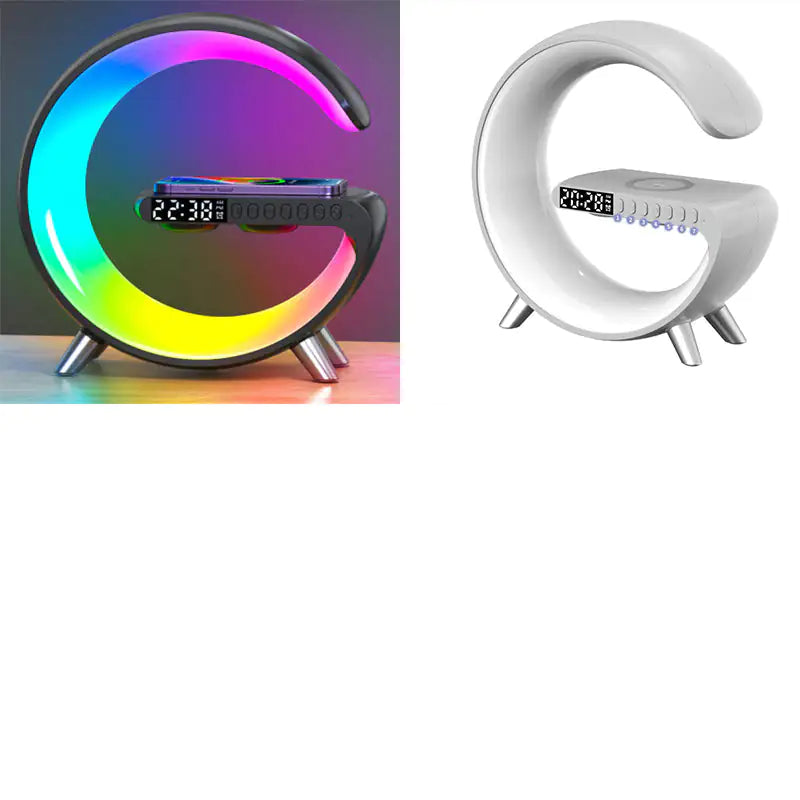 New Intelligent G Shaped LED Lamp Bluetooth Speake Wireless Charger Atmosphere Lamp App Control For Bedroom Home Decor by Anti Spier