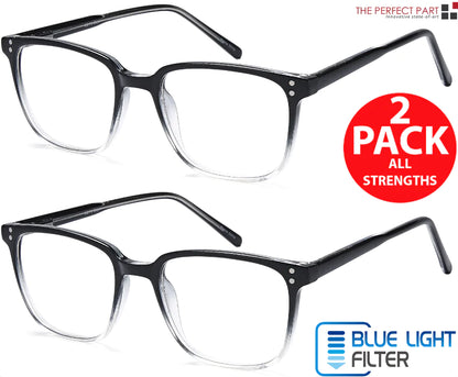 2 PK Unisex Blue Light Blocking Reading Glasses Computer Readers For Men Women by Anti Spier