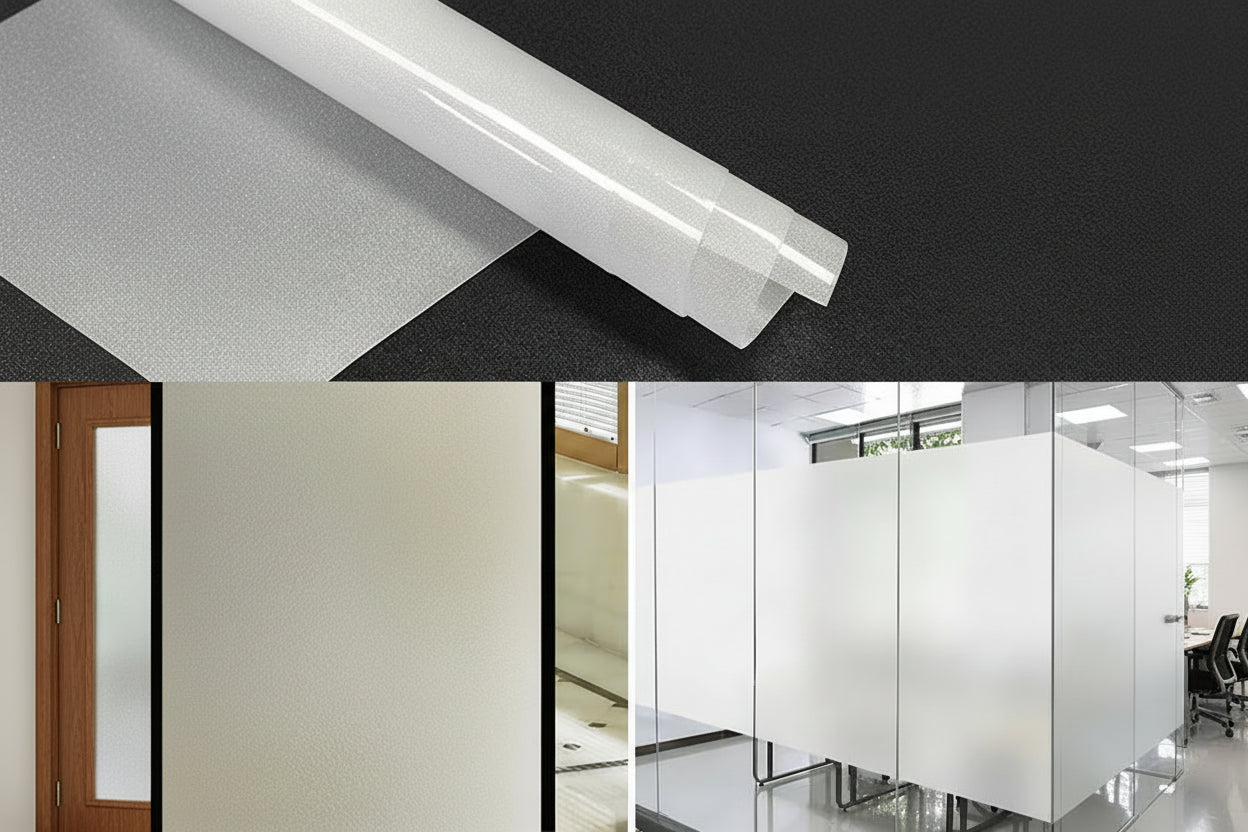 Frosted Glass Privacy Window Film for Offices - Static Cling Light Control by Anti Spier