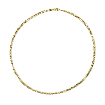 Semi-Solid 14K Yellow Gold 4.5mm Miami Cuban Chain Necklace - Unisex Chain by Anti Spier