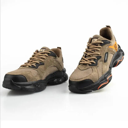 Men's Steel Toe Safety Work Shoes - Lightweight Outdoor Protective Footwear by Anti Spier