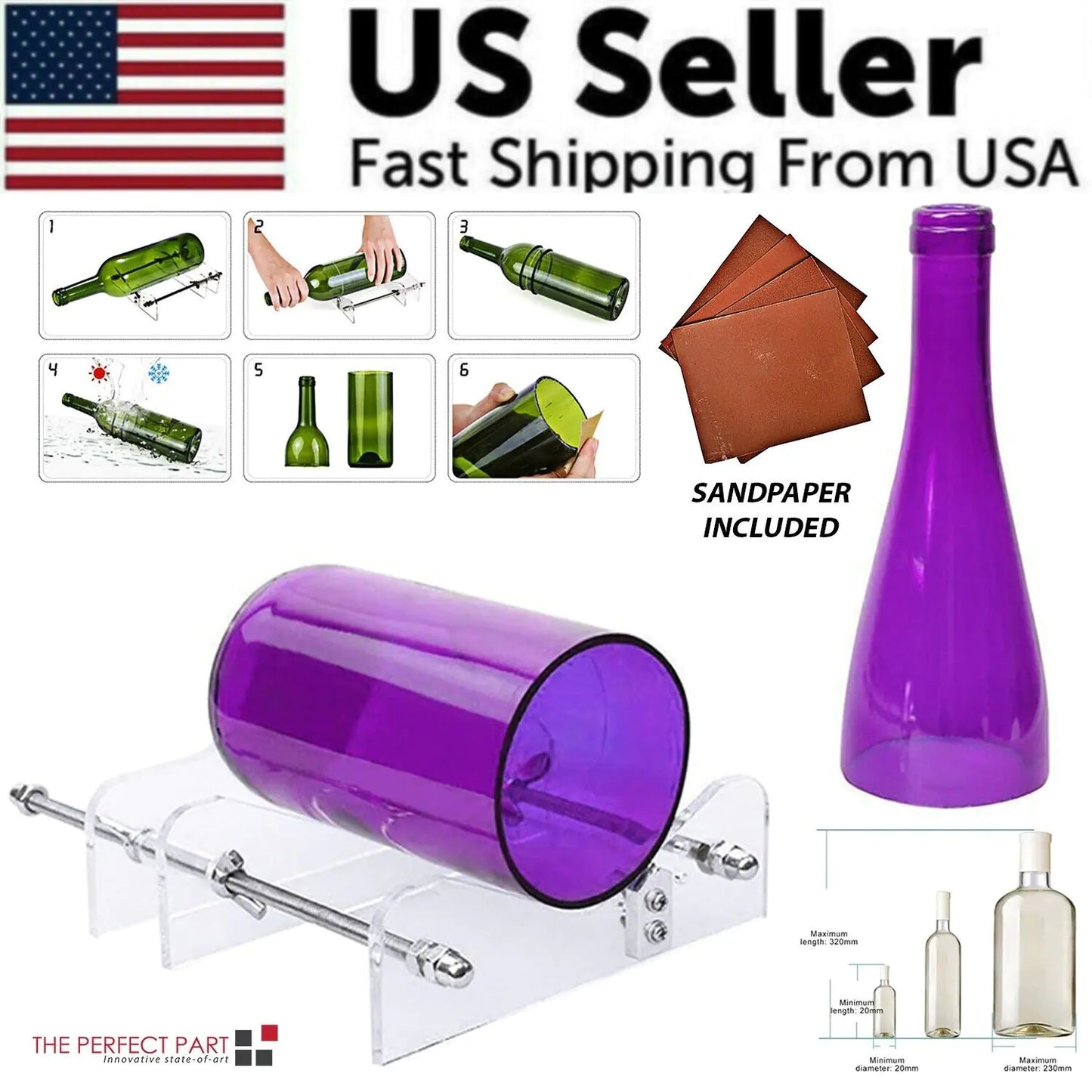 Glass Bottle Cutter Kit Beer Wine Jar DIY Cutting Machine Craft Recycle Tools US by Anti Spier