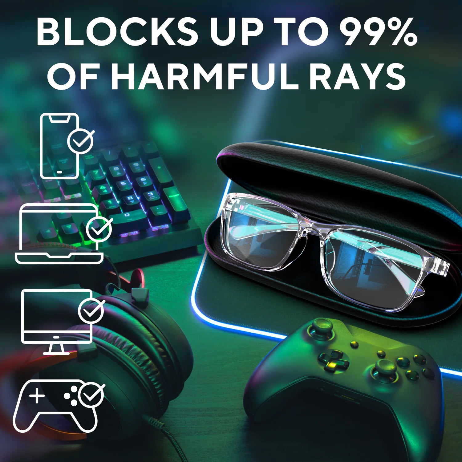 Stylish Blue Light Computer Blocking Glasses for Men and Women - Ease Digital Eye Strain, Dry Eyes, Headaches and Blurry Vision - Instantly Blocks by Anti Spier