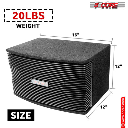 5Core Box Subwoofer for Car 1Pc Black 800W Peak Power 8 Inch Vented Trunk Speaker Woofer 8 Ohm by Anti Spier