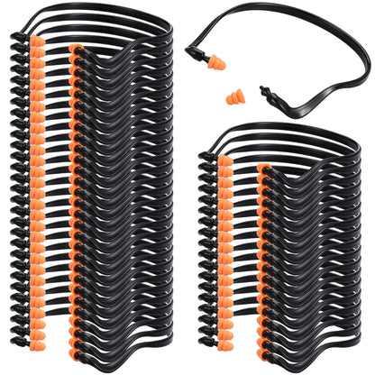 LEIFIDE 48 Pcs Banded Ear Plugs for Shooting Range Silicone Reusable Ear Protection Plugs Noise Cancelling Lightweight Earplug for Hearing Protection Sleeping Work Construction Concerts Reduction by Anti Spier