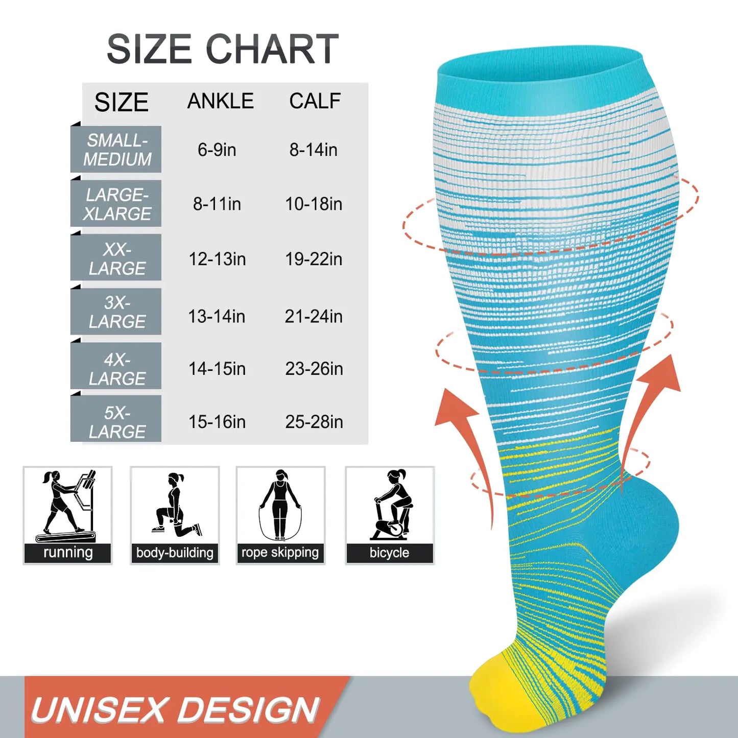 Diu Life 3 Pairs Plus Size Compression Socks for Women and Men Wide Calf Extra Knee High Support for Circulation 02 Gray/Pink/Blue 4X-Large by Anti Spier