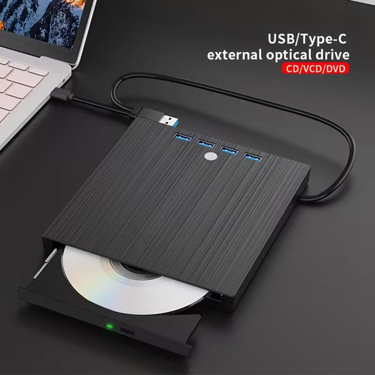 External Optical Drive, 8-in-1 USB 3.0 Ultra Slim Portable, USB3.0+Type-C External Mobile DVD Burner HD Player, Portable CD/VCD/DVD Player, Plug-in Expandable Burner, Burn, Read and Play on Laptops and PCs. Supports Windows/Linux, Suitable for MAC by Anti Spier