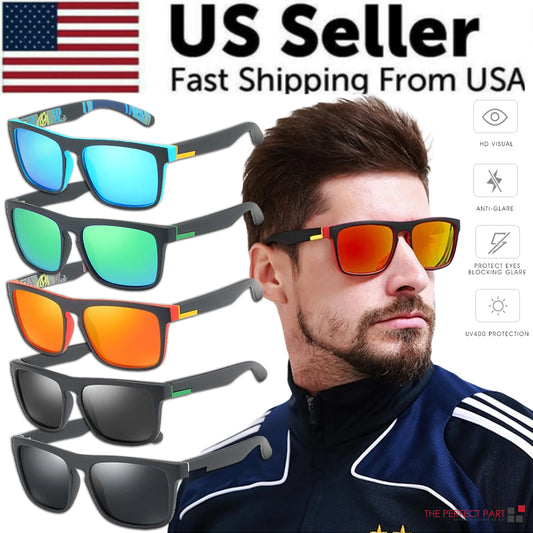 Square Polarized Sunglasses For Men Women Outdoor Sports Driving Glasses Golfing by Anti Spier