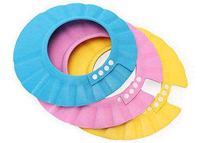 3pcs Soft Adjustable Shampoo Shower Cap Kids Bathing Protection Plastic Bath Hat Visor Cap for Toddler Baby Kids Children (Color Random 27.5CM/10.8IN) by Anti Spier