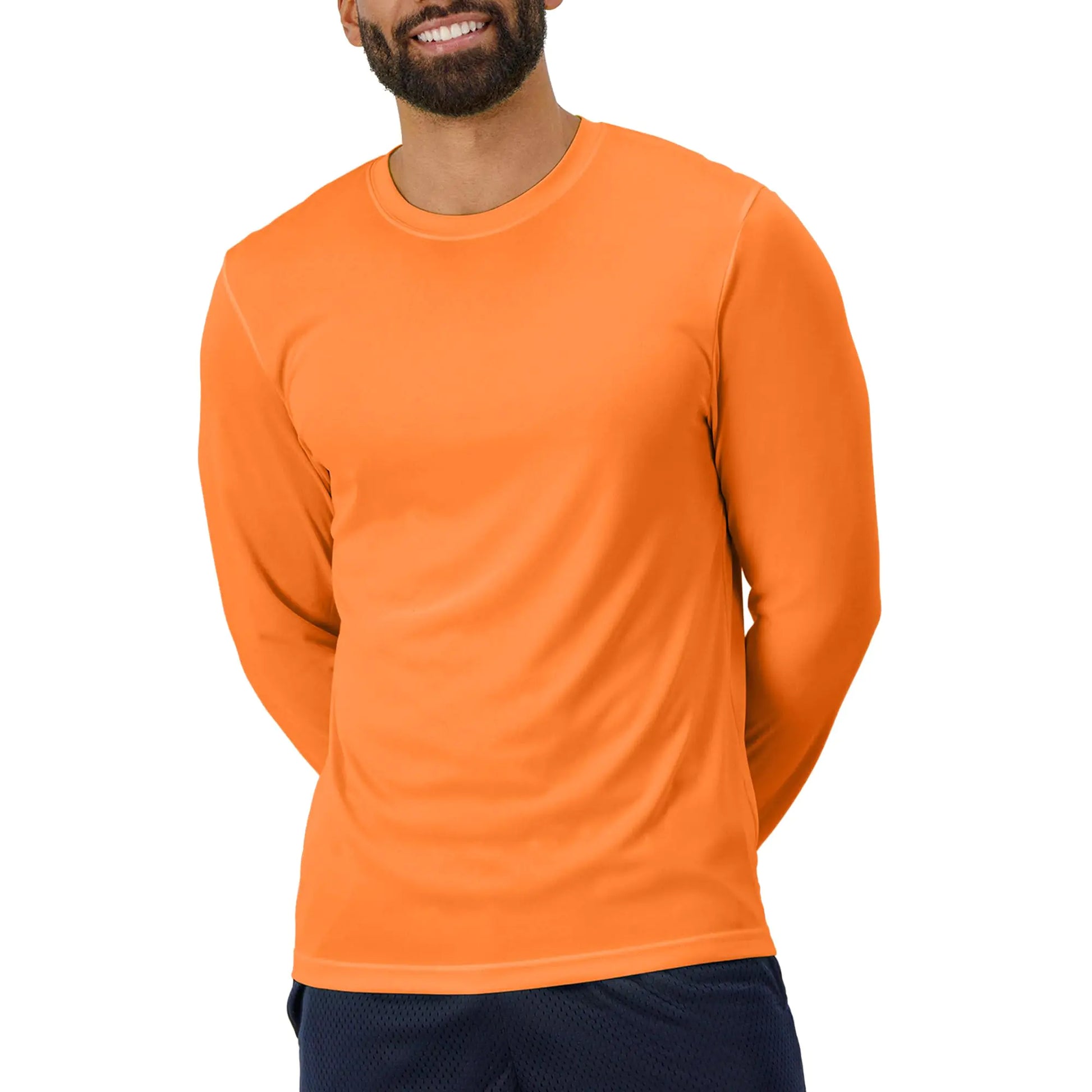 Hanes Sport Performance Long Sleeve T-Shirt, Performance Athletic Shirt, 2-Pack Large Safety Orange by Anti Spier