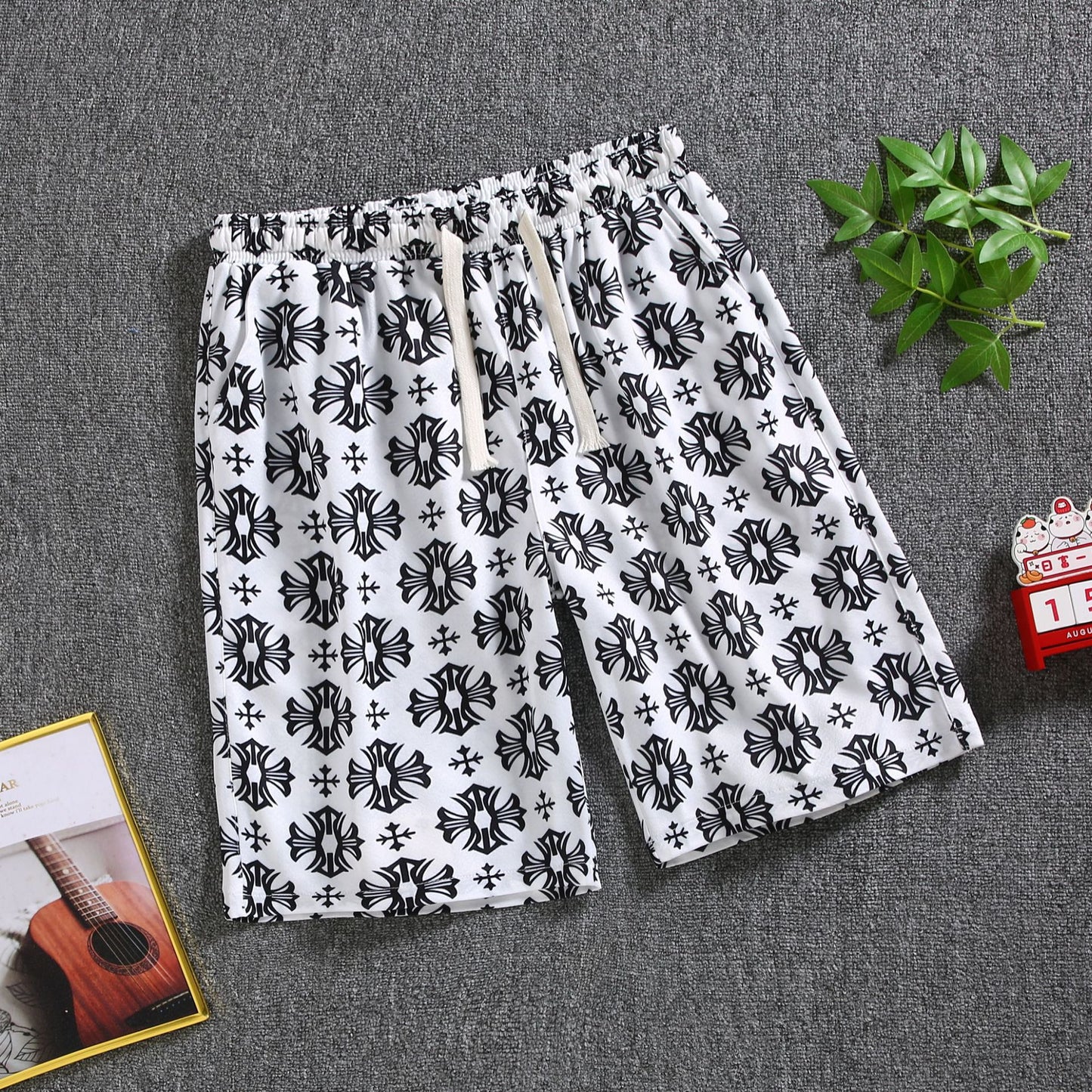 Quarter pants Men's summer beach pants Men's casual running shorts Men's 5 straight leg pants trend by Hypersku
