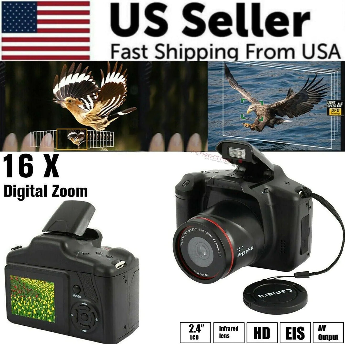 Digital Camera 3.0 Inch TFT LCD Screen 16X Zoom HD 16MP 1080P Anti-Shake Mic US by Anti Spier